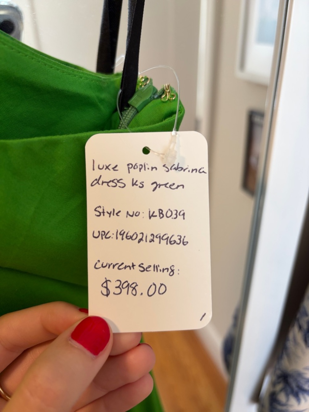 kate spade One-Shoulder Poplin Dress in Bright Green - Size 2 - Picture 4 of 5